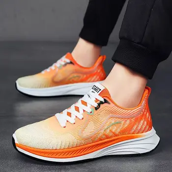 Мъжки дишащи спортни обувки, нескользящие удобни маратонки за бягане, модни мъжки обувки, ежедневни окото обувки, лека обувки