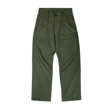 Мъжки панталони Гуркха с висока талия, преки свободни джобове, плътни панталони-карго, чиносы, военен мотоциклет, реколта градинска облекло