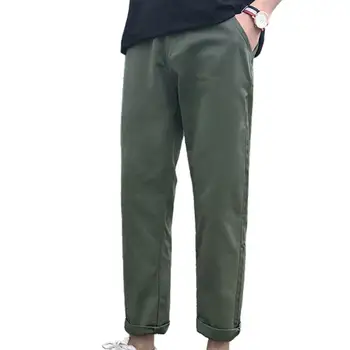 Мъжки панталони от свободно влакна, ластични панталони, лятна мода 2023