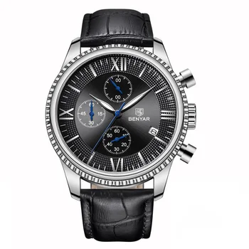 Мъжки часовник BENYAR, модерни спортни кварцови часовници за мъже, ръчни часовници, най-добрата марка, луксозни кожени часовници, мъжки часовници Relogio Masculino