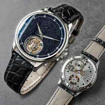 Мъжки часовник Sugess Tourbillon Master 2020 Blue GoldStone, лимитирана серия луксозни бизнес часовници, подарък на баща си, механизъм Тянжин