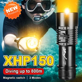 Най-мощният фенер за гмуркане, подводен фенер, най-високия рейтинг на водонепропускливост IPX8, професионален фенер за гмуркане, преносим фенер за гмуркане