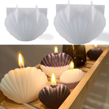 Направи си САМ Shell Shape Восъчна Свещ Форма на 3D Ароматерапия Свещ Сапун Силиконова Форма на Ръчно изработени Гипсови Форми За Бродерия, за да проверите За Декорация на Дома