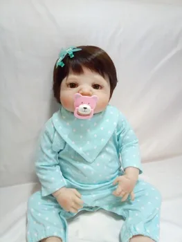 напълно силиконови кукли кукла Реборн бебета 55 момчетата момиче играчка, подарък brinquedos за деца, играчки за вана за момичета bebe NPK гореща разпродажба деца