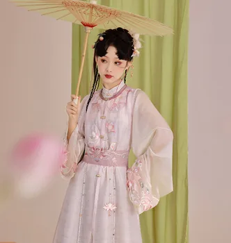 Нежна и елегантна женствена рокля Hanfu, пола с дължина 6 м, древния традиционен танцов костюм принцеса на династия, реколта дрехи на феите