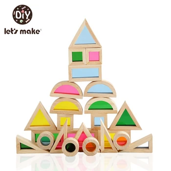 Нека да направим Дървена Пъстър Калейдоскоп от Играчки Монтесори Градивен елемент на Цветни Играчки Когнитивни Чувства Дошкольные Забавни Играчки