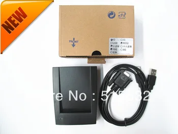 Нов RS232 Нов защитен черен USB RFID сензор за близост Smart ID Card Reader 125 khz EM