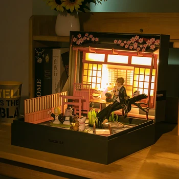 Нов пластмасов миниатюрен куклена къща с набор от мебели, модел дома Тоторо, украса за дома, играчки, коледни подаръци за деца