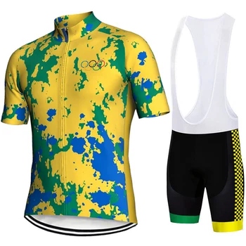 Нов стил! Бразилски Комплекти от Дишаща Велосипеди Тениски за Мъже, Комплекти с Къс Ръкав за Планински Велосипед, Дрехи за Шоссейного под Наем, на МТБ Топ, Лято