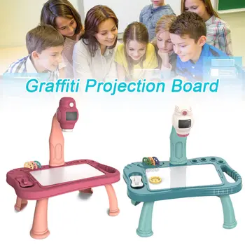 Нова smart проектор, детска маса за рисуване, комплект за обучение и рисуване, комплект за рисуване с музика за отношения между родители и деца