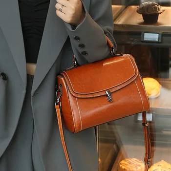 Нова мода, проста, съвременни, гъвкави, по-голямата голям ръчно кожена дамска чанта през рамо