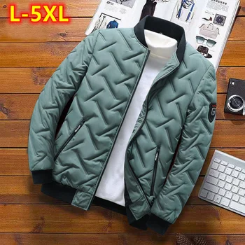 Новата есенно-зимно яке, мъжко яке с памучна подплата, корейската мода градинска дрехи, ежедневни яке, мъжки палто с висока яка, яке, 4XL 5XL