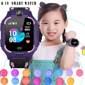 Нови интелигентни Детски часовници Q19 със сензорен екран 1,44 инча SOS SIM телефон Часовници За проследяване на Местоположението на Подрастващите Детски Умни Часовници За Момчета И Момичета, най-Добрите