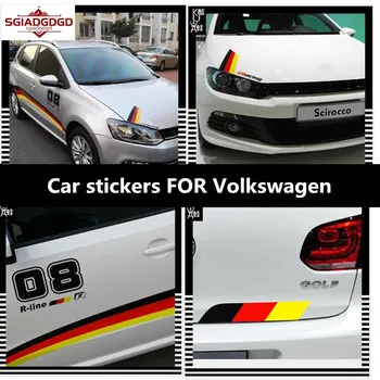 Нови потребителски автомобилни стикери за Volkswagen GOLF, POLO, Scirocco обстановка на купето индивидуалност спортен флаг етикети филм