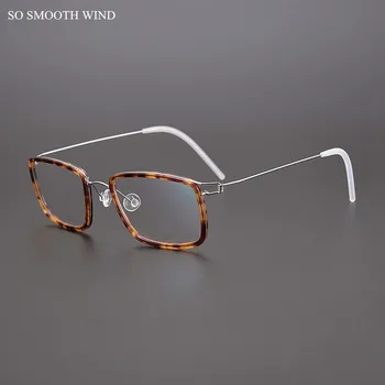Новият Датски Марка Ретро Квадратни Очила С Рамка От Ацетат Титан Оптични Очила Дамски Мъжки Безвинтовые Очила За Късогледство Рецепта