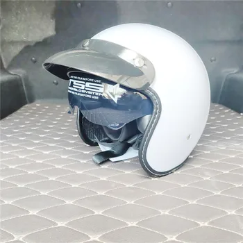 Ново записване, лъскаво бял мотоциклет шлем с открито лице, 3/4 мотоциклети каска, 9 налични цветове, каска унисекс