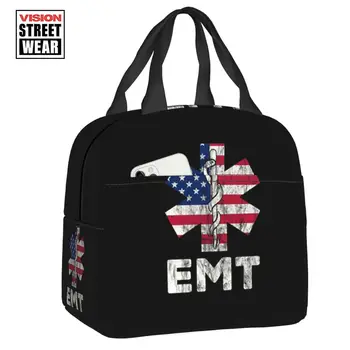 Обичай EMT флаг на САЩ, чанта за обяд 