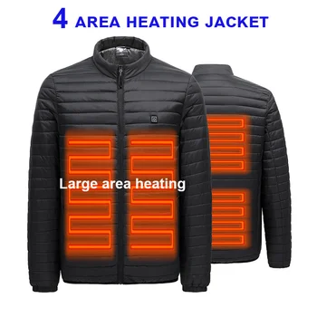 Облекло от памук, с топъл 4 Zones Heating Jacket Men Women Winter Outdoor Coat Waterpfoof USB Heating ded Jackets
