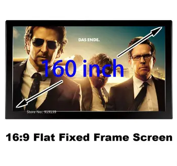 Огромен киноэкран 160 инча Плосък фиксирана рамка САМ прожекционен екран 3D проектор Съотношението тъкан на екрана 16:9