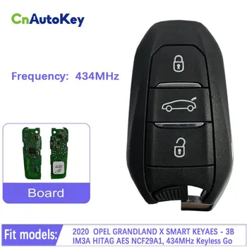 Оригинален Интелигентен Авто Дистанционно Ключ Keyless Go За Opel Grandland X IM3A 2020 HITAG AES NCF29A1 Чип 434 Mhz 3 Бутона CN028014