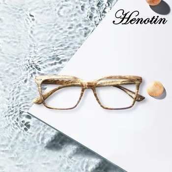 Очила за четене Henotin с пружинным тръба на шарнирна връзка, класическа правоъгълна дограма, декоративни очила за мъже и жени, оптичен четец с рецепта