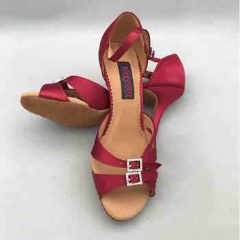 пикантни Обувки за латино танци на ток 8,5 cm, дамски обувки за Салса, практически обувки, удобни обувки MS6214BGS, отпред може да се регулира