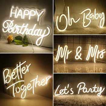 По-добре заедно Неонова реклама led лампа Домашно изкуството на Сватбен бар Спалня Козметична стая парти по случай рождения ден на Съвет Декорация на стени подарък