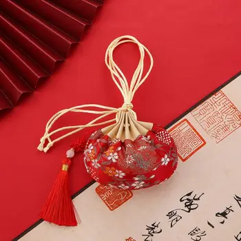 Подвесное декорация от плат с флорални модел в съвсем малък, празно саше, чанта за съхранение в китайски стил, дамска чанта за бижута портфейл, чанта