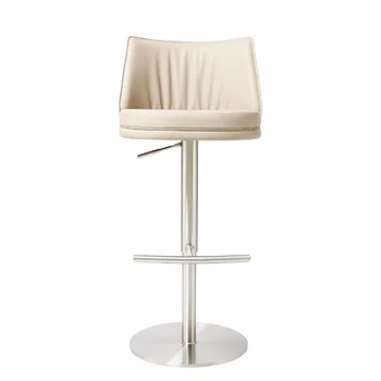 Подови мобилни бар столове за офис стол, модерно регулируема въртящо се кресло, дизайнерски крака от полиран розов неръждаема стомана, луксозно обзавеждане, WH