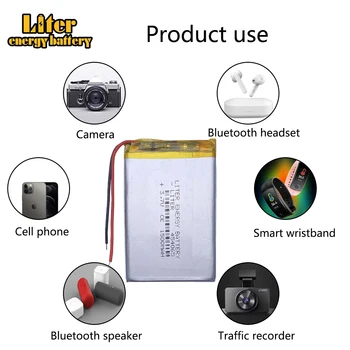Полимерна батерия 1500 mah 3,7 В 454065 умен дом MP3 високоговорители Литиево-йонна батерия за видеорегистратора, GPS, mp3, mp4, мобилен телефон, динамика