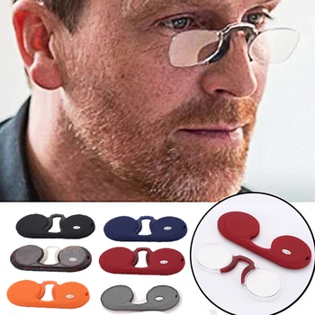 Портативни и удобни меки силиконови очила с клипс за пресбиопических очила, ключодържател, мъжки и женски очила за четене + 1,0, + 2,0, + 3,0