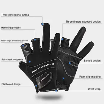 Практически ръкавици за стръв, нескользящие, дишащи, нескользящие, които предпазват от удари ръкавици за риболов, улични ръкавици, мъжки ръкавици, 1 чифт