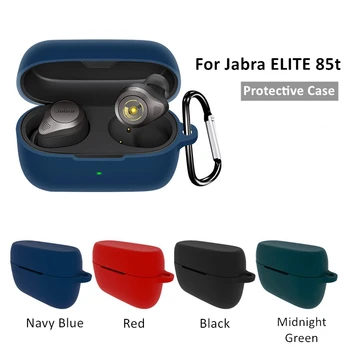 Прахоустойчив, За Jabra Elite 85T Защитен Ръкав Мек Силиконов Калъф За Слушалки, Калъф за носене Безжична Bluetooth Слушалки, Калъф С Карабинер