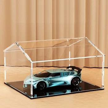 Прозрачна акрилна витрина във формата на къщи, многоугольная пылезащитная делото ръчно изработени, празна кутия, кутия за съхранение на модел на превозното средство Lego, кутия за съхранение