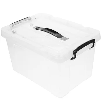 Прозрачна кутия за съхранение, капачки за кутии, пластмасови контейнери, дъното на леглото голям размер, 8 инча