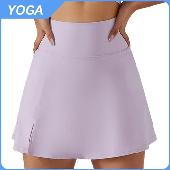 Пролетно-лятна нова найлон тънка пола за йога, дишаща мини-пола за фитнес, тенис на маса, устойчива на плъзгане спортна пола