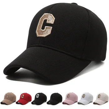 Пролетно нова бейзболна шапка с обемни букви Big C, градинска мода универсална шапка с утиным език за мъже и жени, козирка