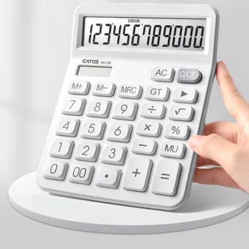 Просто бизнес-калкулатор с 12-фигурални дисплей, по-голям екран, калкулатор с двойно захранване, настолен калкулатор за студенти, счетоводство