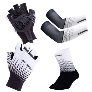 Професионални велосипедни ръкавици с чорапи, комплект ръкави, нескользящие мъжки дамски удароустойчив ръкавици на полпальца за отдих, велосипедни спортни ръкавици