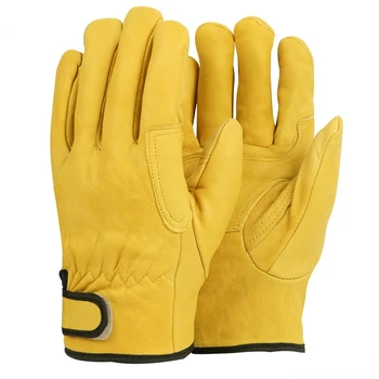 Работни ръкавици, работни от овча кожа за заваряване, градински спортни ръкавици за водача на мотоциклета, износоустойчиви ръкавици 25 см