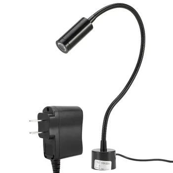 Регулируема led работна лампа Gooseneck с магнитна основа за струг с ЦПУ, штепсельная вилица САЩ 110-220 В