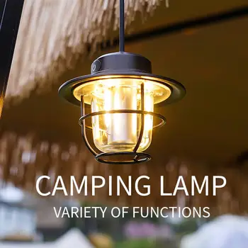 Ретро led лампа за къмпинг USB акумулаторна лека нощ преносимо осветление Водоустойчива лампа за възстановяване на дома на закрито и на открито