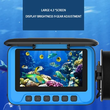 Риболовна помещение син 4,3-инчов екран 100 кг риболовен тегло Водоустойчив детектор на риба за нощно виждане с висока разделителна способност