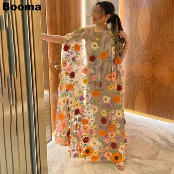 Рокли за бала с цветна бродерия Booma, наметало с цветя, вечерни рокли с дължина до пода, Саудитска Арабия, рокли за официални събития Abendkleider