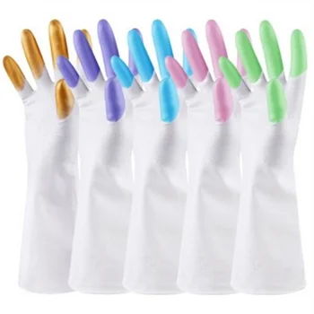 Ръкавици за миене на съдове на битови латекс, водоустойчив каучук, кухненски акула мазнини, дрехи за пране, тънки пластмасови ръкавици