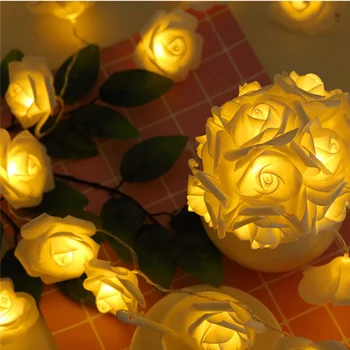 Сватбена украса 1.5/3/6/ 10 м led гирлянди от цветя рози USB/батерия приказни светлини Led празнични светлини, Коледни светлини на открито