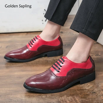 Сватбени обувки Golden Sapling, мъжки oxfords в ретро стил, Удобни обувки на равна подметка, Ежедневни бизнес обувки, мъжки официалната обувки, лоферы под роклята