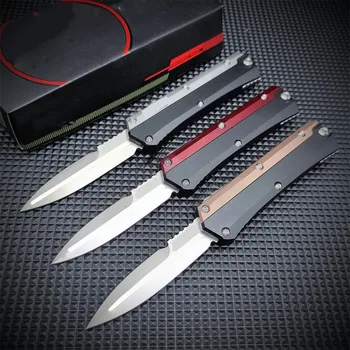 Серия GK Micro OTF Нож GLY Джобни Ножове Stonewash Double Edge D2 Нож За Самозащита Тактически Ножове За Оцеляване по време на Риболов и Къмпинг