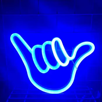 Символ на мира led неонова светлина хладно, с монтиран на стената лампа, Арт нощна светлина на атмосферата игри стая Естетичен декор неонова реклама за пръстите