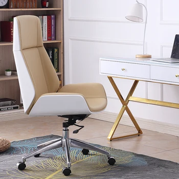 Скандинавските прости офис столове Високо кожен стол Модерен компютърен офис стол подвижен игри стол мебелите за дневна